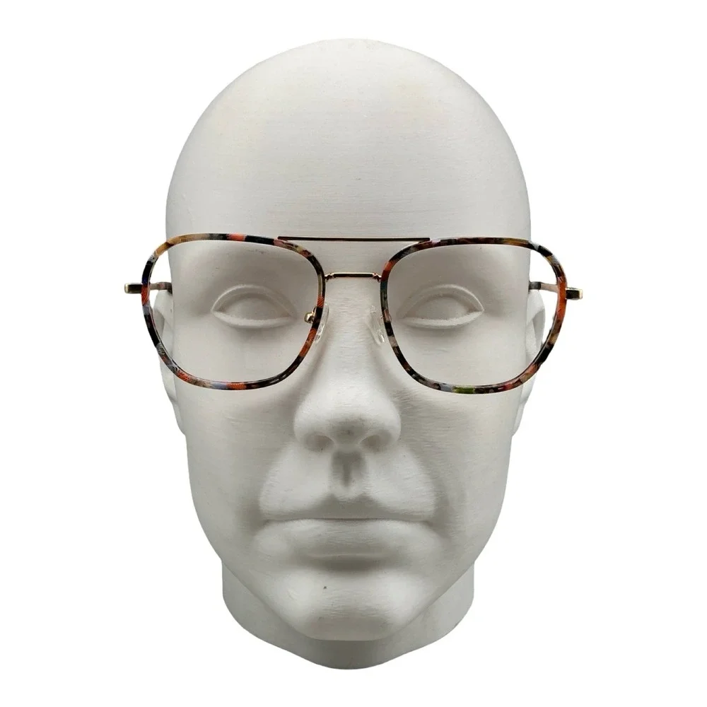 Pink Multi Tortoise Aviator Eyeglasses TW1081 55-19-145 Gold Frame Clear Lens